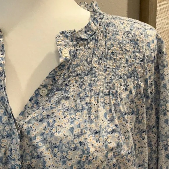 J.Crew Liberty fabric popover blouse Sz M - Picture 3 of 6